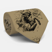 Taurus Zodiac Constellation Hevelius 1690 op Taupe Stropdas (Opgerold)