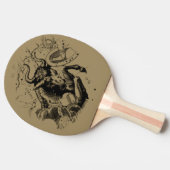 Taurus Zodiac Constellation Hevelius 1690 op Taupe Tafeltennisbatje (Zijkant)