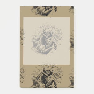 Taurus Zodiac Constellation Map Hevelius 1690 Post-it® Notes
