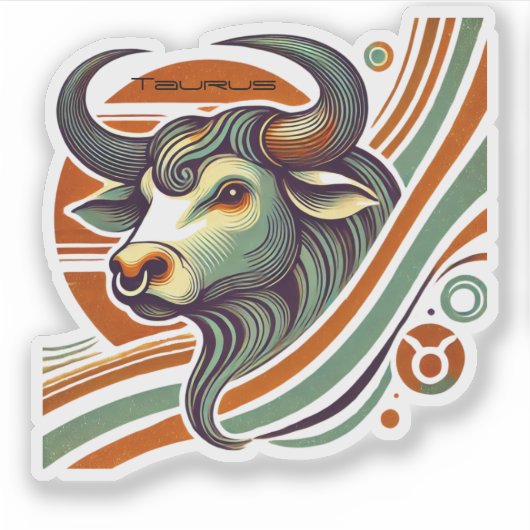 Taurus Zodiac Custom-Cut Vinyl Sticker (Voorkant)