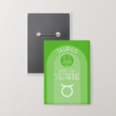 Taurus Zodiac Custom Verjaardag Foto Astrologie Button (Voorkant / Achterkant)