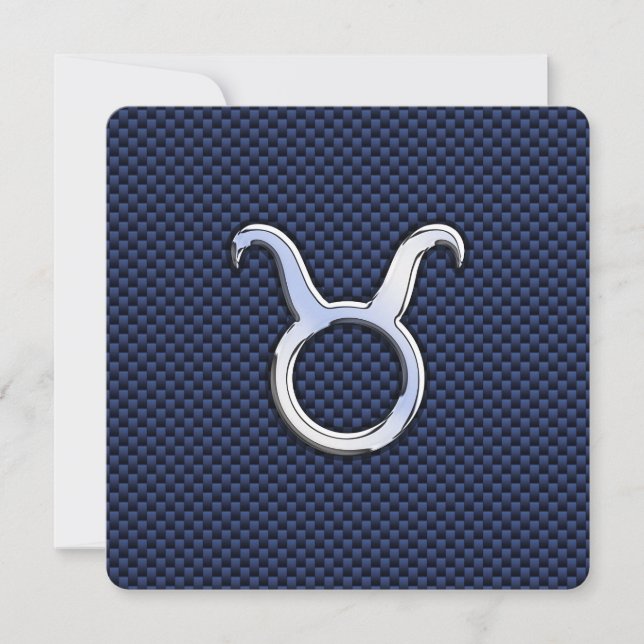 Taurus Zodiac Decor Navy Blue Carbon Fiber Print (Voorkant)