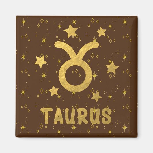 Taurus Zodiac Earthy Magnet Brown (Devant)