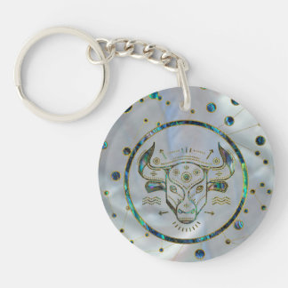 Taurus Zodiac Gold Abalone op constellatie Sleutelhanger