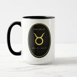 Taurus Zodiac Gold Oval Emblem Mug | Luxury Astrol Mok