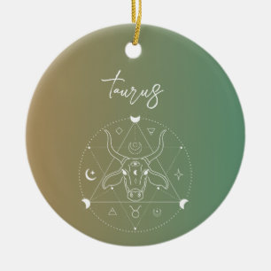 Taurus zodiac horoscoop sterbordgradiënt keramisch ornament