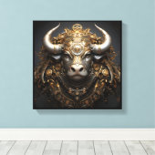 Taurus Zodiac Kunst Canvas Afdruk (Insitu (Houten vloer))