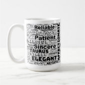 Taurus Zodiac Mot Cloud Inspiration Café Mug (Gauche)