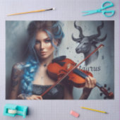 Taurus Zodiac Muzikant Viool Decoupage Tissuepapier (Craft)