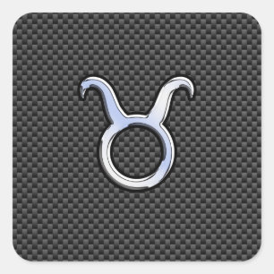 Taurus Zodiac op houtskoolvezelplaat Vierkante Sticker