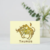 Taurus Zodiac Poscard Briefkaart (Staand voorkant)