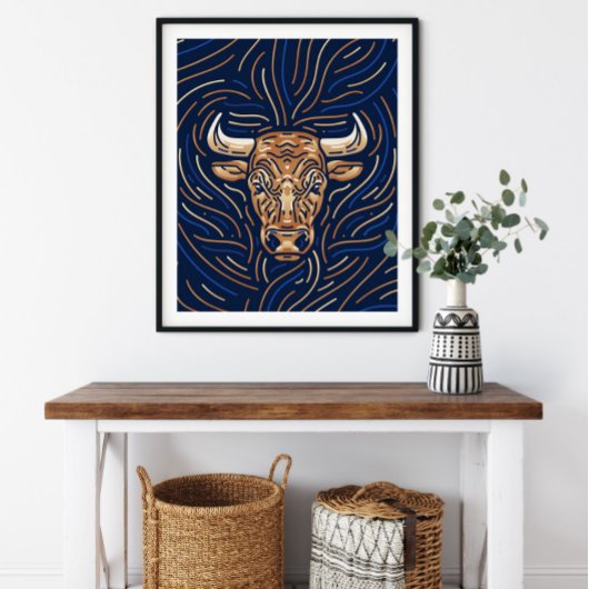 Taurus Zodiac Sign | Digitale Zodiac-afdrukken Poster