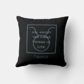 Taurus Zodiac Sign Fun Quote Blue Text Birthday Kussen (Achterkant)
