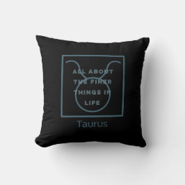 Taurus Zodiac Sign Fun Quote Blue Text Birthday Kussen