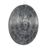 Taurus Zodiac Sign Grunge Distress Silver Style Dartbord (Voorkant Links)