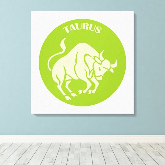 Taurus, Zodiac Sign, Horoscope, Astrology Canvas Afdruk (Insitu (Houten vloer))