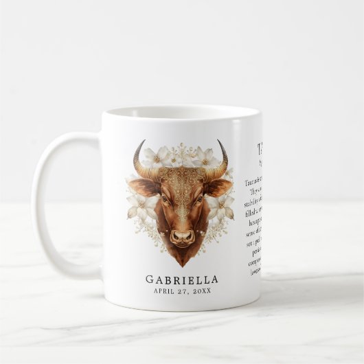Taurus Zodiac Sign Horoscope Personalized Gift Koffiemok (Links)
