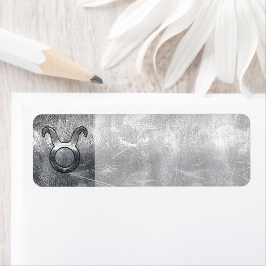 Taurus Zodiac Sign in Grunge Distress Style Etiket (Insitu)