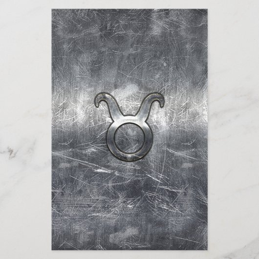 Taurus Zodiac Sign in Grunge Distress Style Flyer (Voorkant)