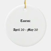 Taurus Zodiac Sign Keramisch Ornament (Achterkant)