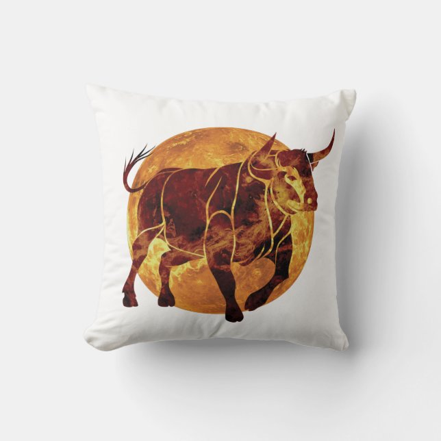 Taurus Zodiac Sign Kussen (Voorkant)
