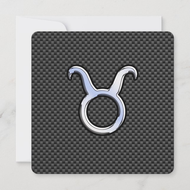 Taurus Zodiac Sign on Charcoal Carbon Fiber Print (Voorkant)