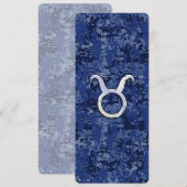 Taurus Zodiac Sign on Navy Blue Digital Camouflage (Voorkant / Achterkant)