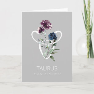 Taurus Zodiac Star Sign Birthday Card Kaart