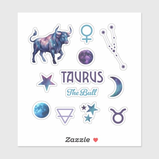 Taurus Zodiac Sticker Collection (Feuille)