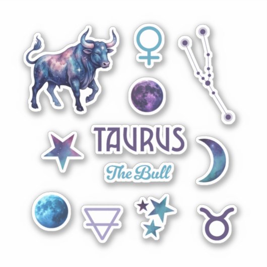 Taurus Zodiac Sticker Collection (Devant)