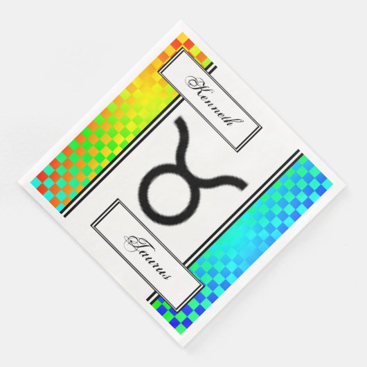 Taurus Zodiac Symbol Standard van Kenneth Yoncich Servetten (Hoek)