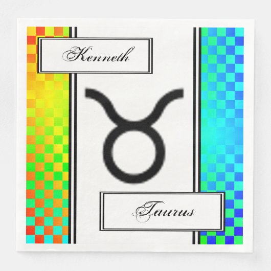 Taurus Zodiac Symbol Standard van Kenneth Yoncich Servetten (Voorkant)