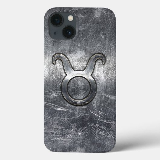 Taurus Zodiac-symbool in Grunge Metallic Style Case-Mate iPhone Case (Achterkant)