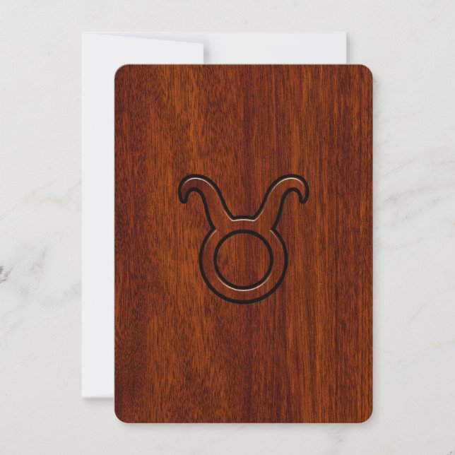 Taurus Zodiac Symbool in Mahogany Style print (Voorkant)