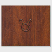 Taurus Zodiac Symbool in Mahogany Style print Cadeaupapier (Vlak)
