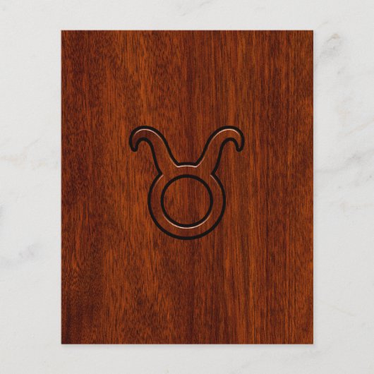 Taurus Zodiac Symbool in Mahogany Style print Flyer (Voorkant)