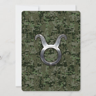 Taurus Zodiac-symbool op Green Digital Camo