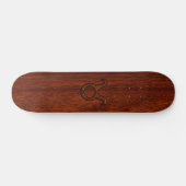 Taurus Zodiac Symbool op Mahogany Decor Skateboard (Horizontaal)