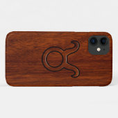 Taurus Zodiac Symbool op Mahogany stijl print Case-Mate iPhone Case (Achterkant (horizontaal))