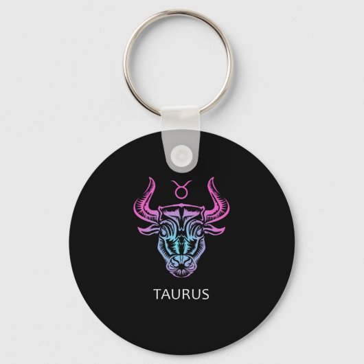 Taurus Zodiac-teken Het bull Design Birthday Gift Sleutelhanger (Voorkant)