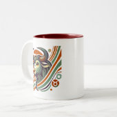 Taurus Zodiac Two-Tone Coffee Mok (Voorkant links)