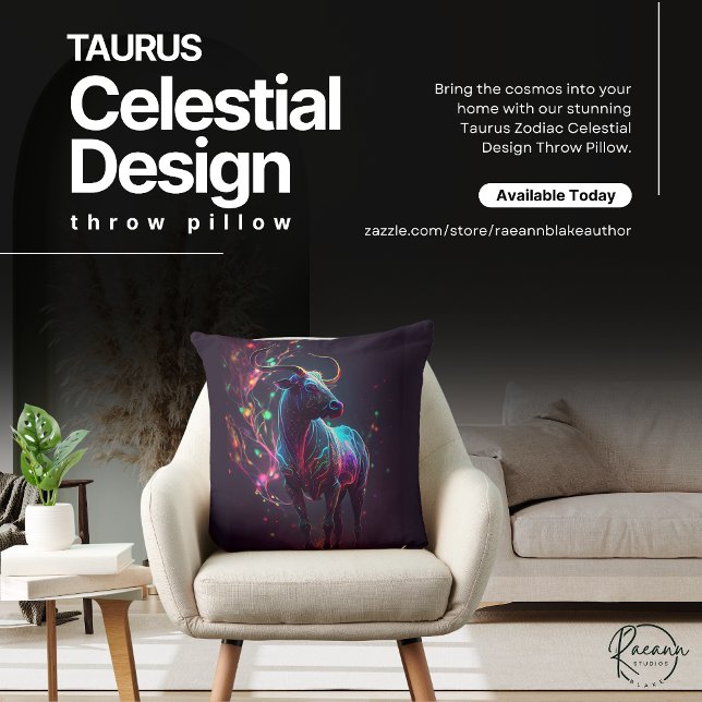 Taurus Zodiaque Coussin de Jet Céleste Design (Créateur téléchargé)