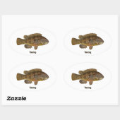 Tautog (zwarte vis) ovale sticker (Vel)