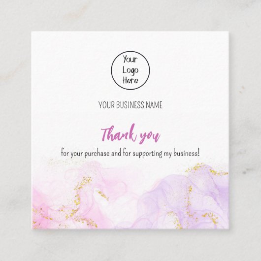 Taux de carte de visite rose brillant Merci (Devant)