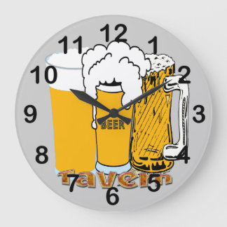 Tavern - Beer Round Wall Clock Grote Klok