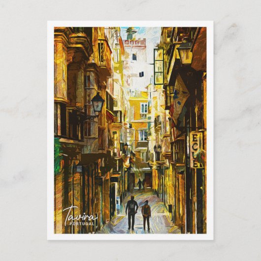 Tavira Portugal Prachtig olieverflandschap Briefkaart (Voorkant)