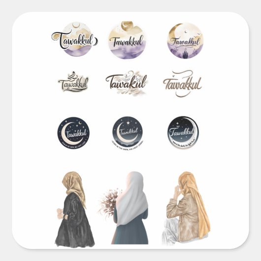 Tawakkul Islamitische Sticker Set Geloof-geïnspire (Voorkant)