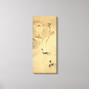 Tawaraya Sōtatsu Waterfowls in Lotus Pond Canvas Afdruk