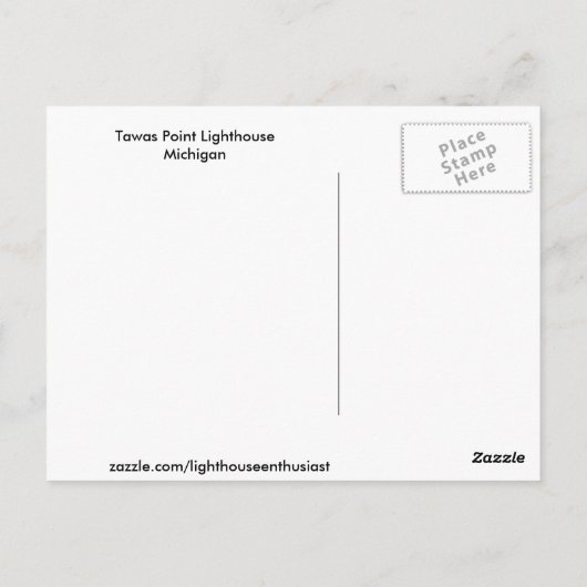 Tawas Point Lighthouse Briefkaart (Achterkant)