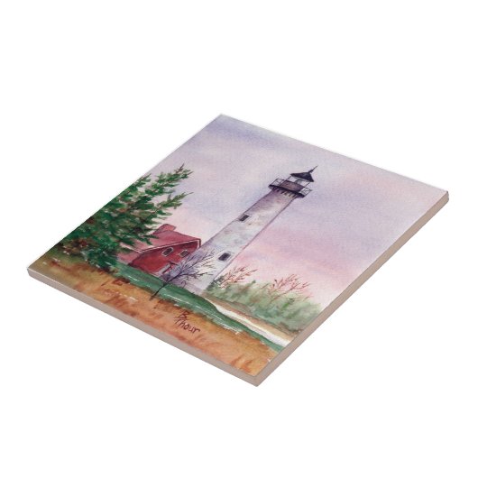 Tawas Point Lighthouse Tile Tegeltje (Zijkant)
